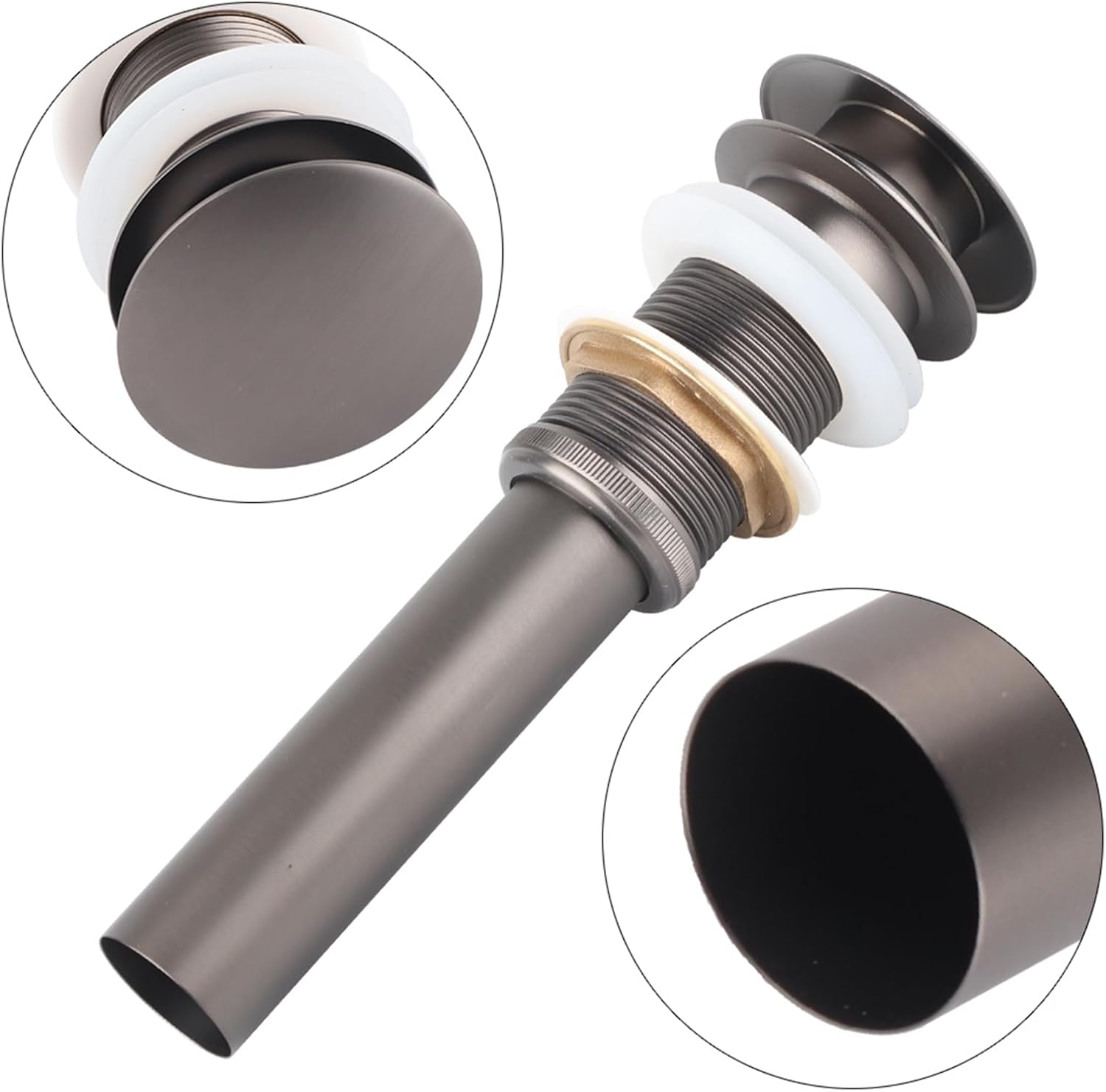 Yctze G1 1/4' Brass Bathroom Basin Sink Pop Up NonOverflow Drain Assembly for Vanity Sink (#9)