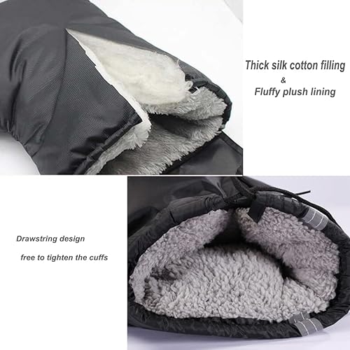 Miniatura 4 de Guantes de manillar de motocicleta, guantes de mano, guantes de invierno para ciclismo, calentadores de manos, resistentes al viento, impermeables,