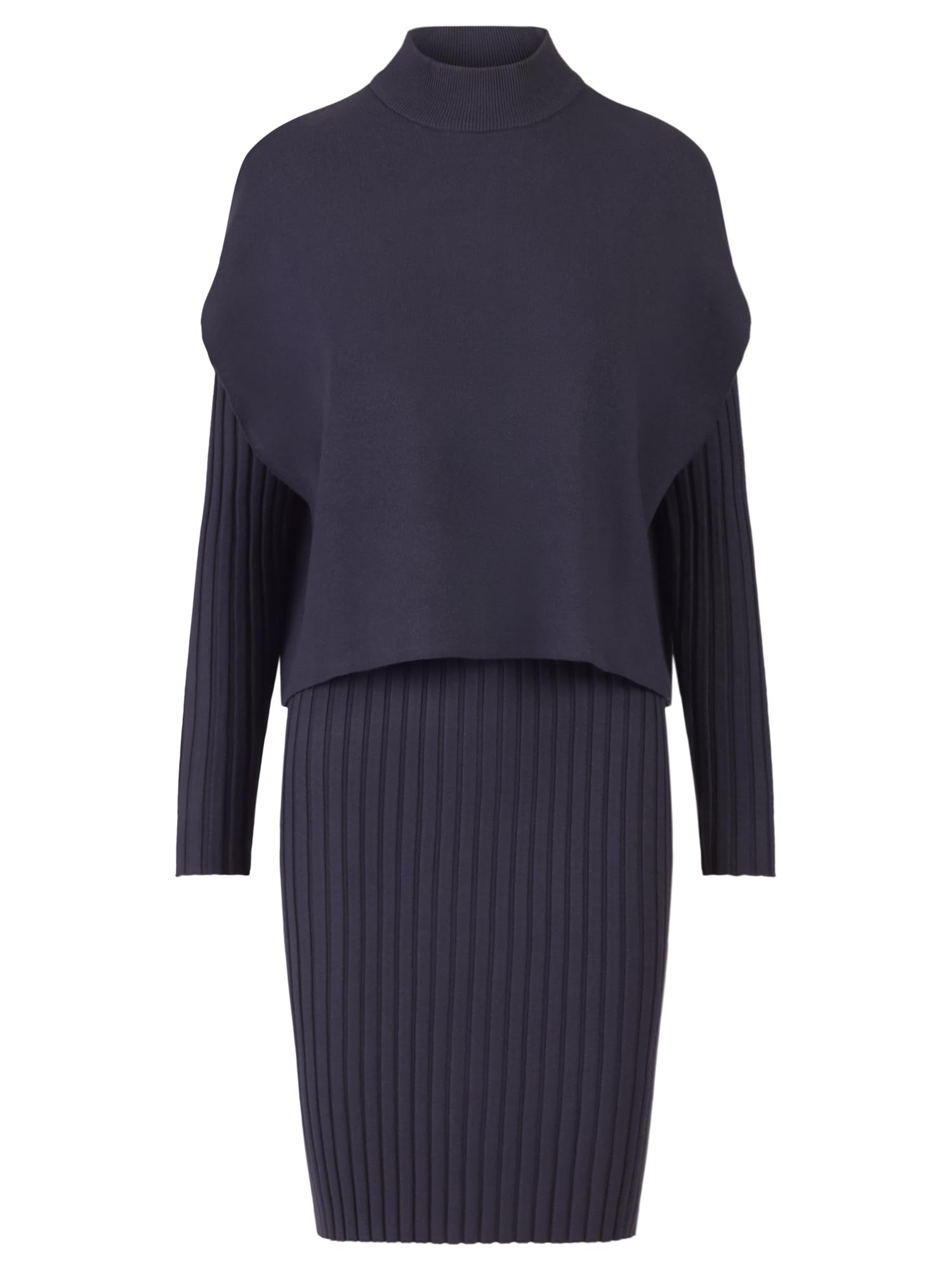 APART Fashion Strick Set Vestido, Azul Oscuro, 38 Mujeres
