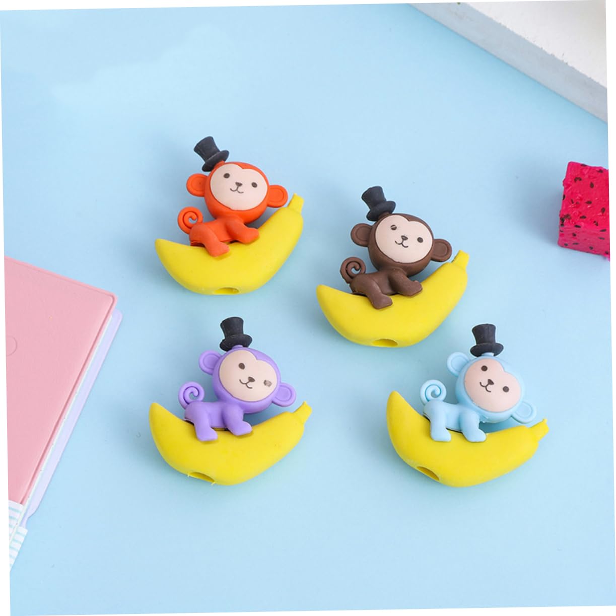 Lurrose Gomma Da Cancellare a Forma Di Scimmia e Banana Gomma Colorata e Divertente Articolo Scolastico Originale Per Ragazzo Ragazza a Tema Animale Per Scuola