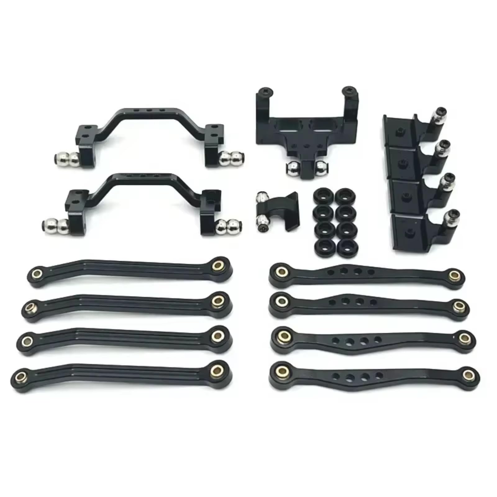 Genérico Varilla Tracción Enlace Chasis Juego Soporte Servo Montaje Choque Metal para WPL C64 1/16 Accesorios Piezas Actualización Coche Control Remoto Piezas Coche RC