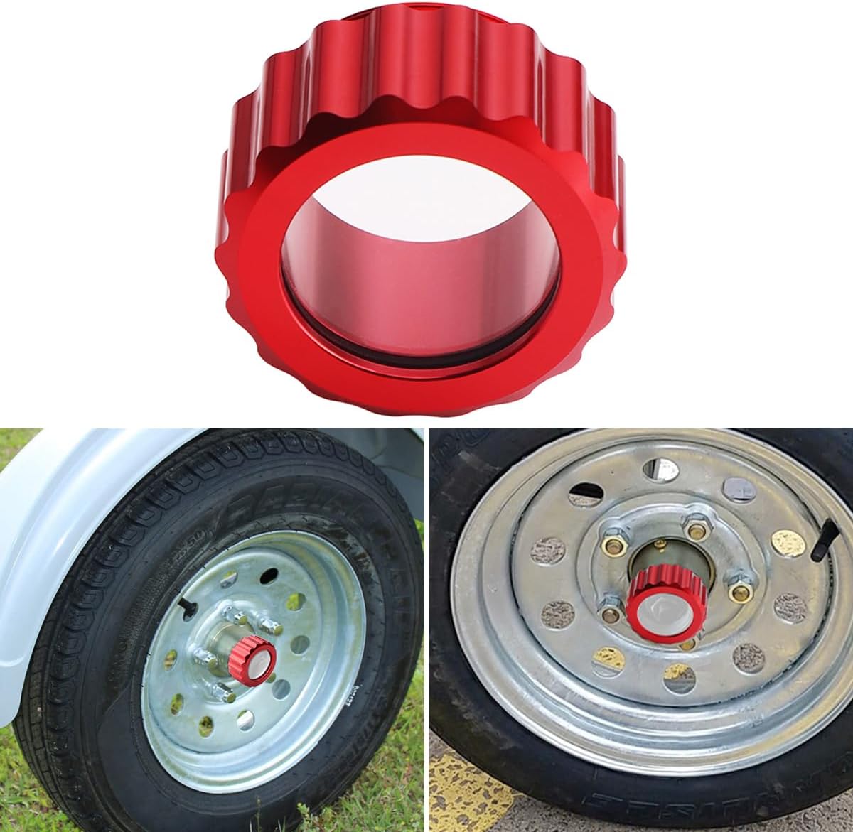 URLWALL Upgraded Oil Bath Hub Caps for EZLoader Boat Trailer, CNC Aluminum Oil