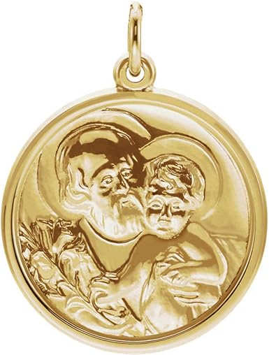 14K Yellow Gold 22mm St. Joseph Medal 