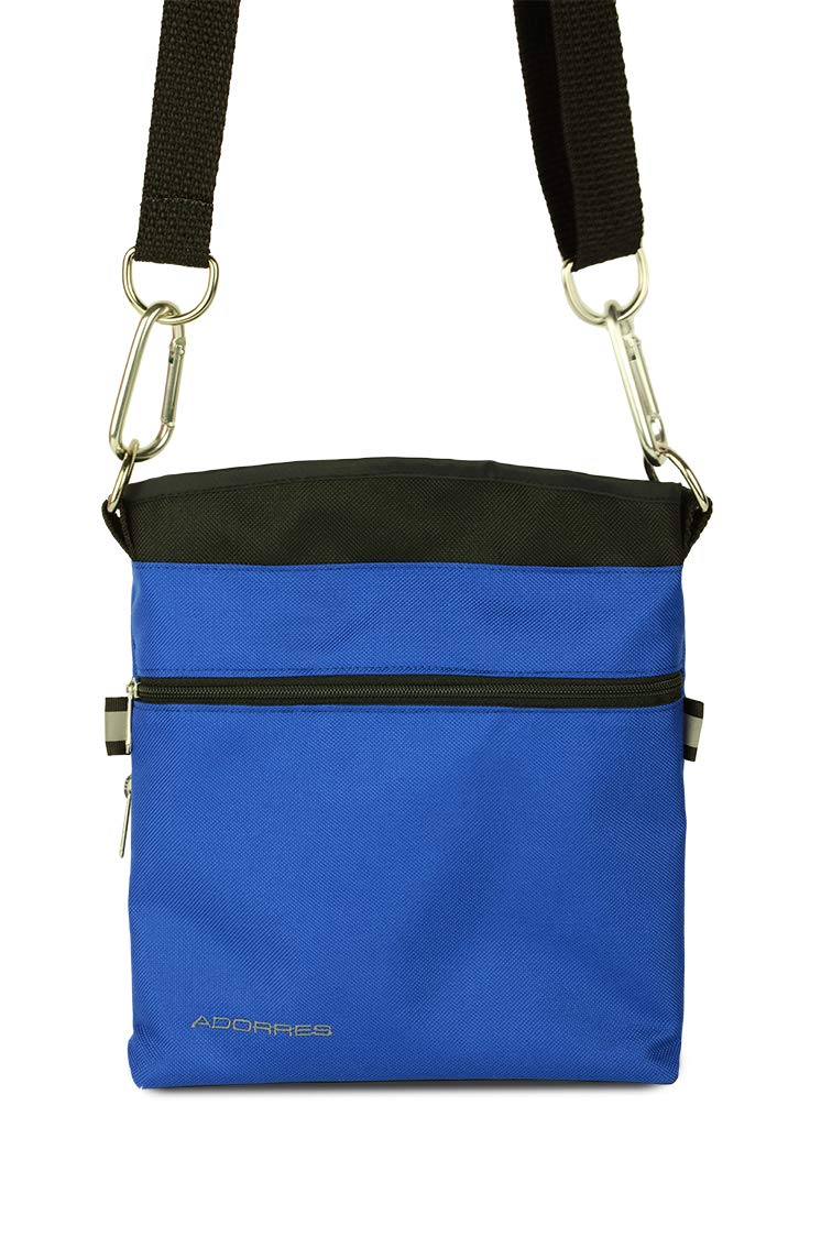 Mit Wunschname möglich. Schultertasche, Hüfttasche, Leckerlitasche für Hunde, Futtertasche mit Magnetverschluss und Kotbeutelfach, Leckerlitasche Magnetic Blue Edition