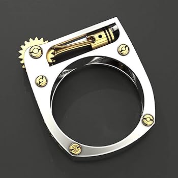 fublousRR5 Ring, Punk Men Women Mechanical Gear Geometric