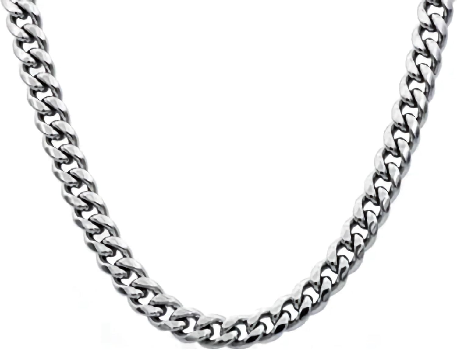 Solid Tungsten Carbide Polished Bar Pendant 3.5mm wide with 3mm Stainless Steel Cuban Chain 16" to 28" in Length