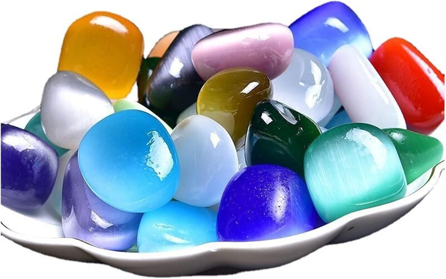 FIDEMM Natural Crystal Rough 100% Natural Large Size Tiger Eye Stone and Quartz White Crystal Stone Healing Specimen Home Decor 15-30mm (Color : Cat Eye Stone, Size : 1pack (150g))