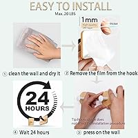 Vista 3 de Ganchos de pared autoadhesivos para colgar resistentes, pequeños ganchos decorativos pegajosos sin clavos, 4 ganchos de utilidad únicos lindos