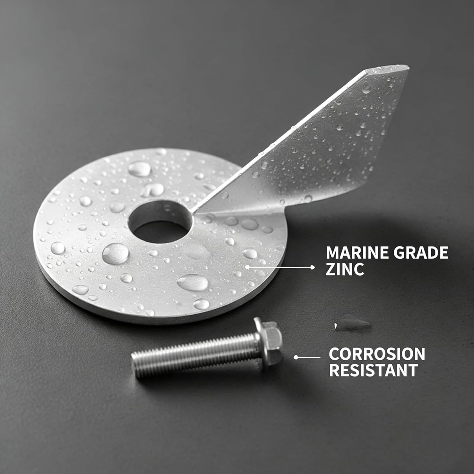 Anodo sacrificale in lega di zinco marino per motori fuoribordo 40 90HP Bilanciato Timone Trim Tab Anodo Sostituzione Rustproof in lega di zinco