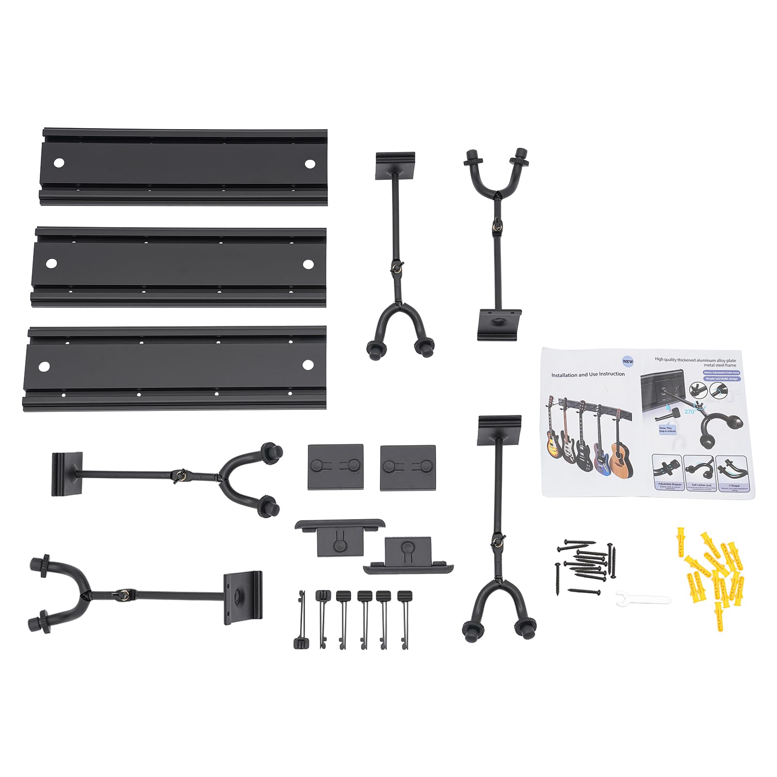 Soporte para guitarra, 5 soportes para guitarras y bajos, plegable, para guitarras eléctricas acústicas, bajos, ukelele folk