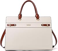 Vista 1 de BROMEN Maletín de cuero para mujer 15.6 pulgadas Vintage Laptop Shoulder Bag Business Tote Bolso de trabajo