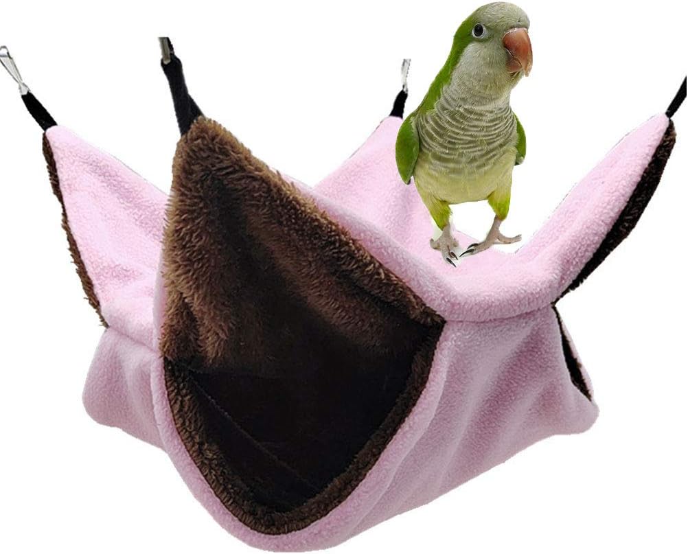 Keersi Bird Nest Double Layer Hanging Hammock Bed Toy for Parrot