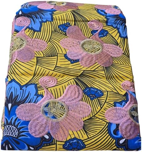 African Wax Lace Material 6 Yards/PCs Prints Fabric With Embroidery Nigerian Guipure Wax Lace For Women/Men African Attire