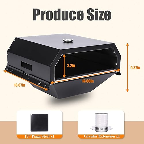 Miniatura 2 de Hisencn Accesorio para horno de pizza para parrilla, accesorios para horno de pizza al aire libre para Traeger, Pit Boss, Camp Chef, Z Grills