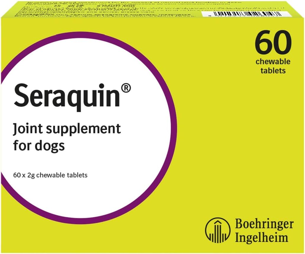 Seraquin Veterinary Joint Supplement with Turmeric for Dogs - 60 x 2 g Chewable Tablets