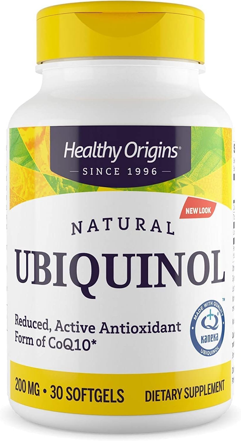 Ubiquinol 200 mg - Activated Form of CoQ10 - Kaneka Ubiquinol Supplements for Heart Health & Antioxidant Support - Gluten-Free & Non-GMO Supplement - 30 Softgels