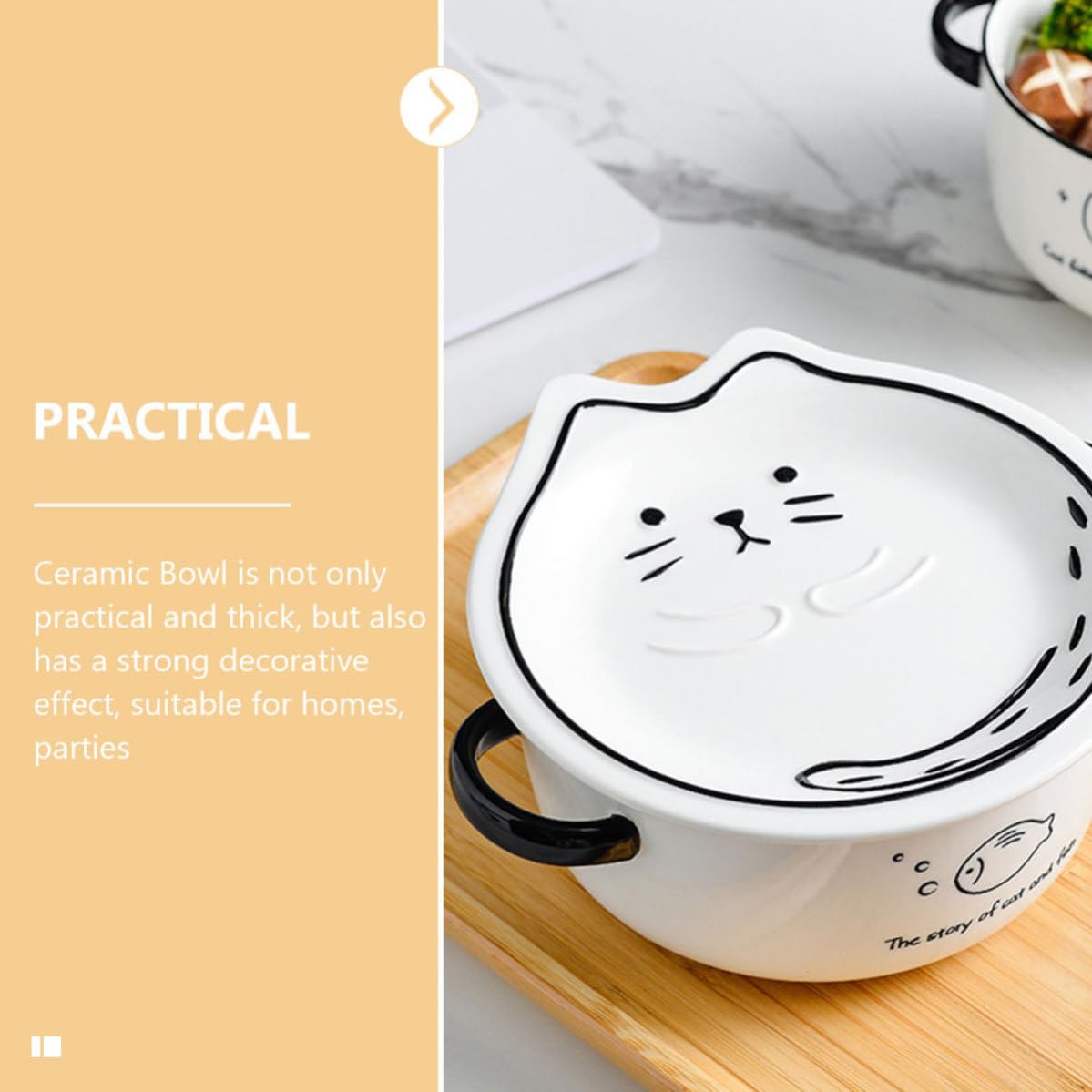 Tazón de Ramen de Cerámica Atractivo y Resistente de 800ml para Cocina, Apto para Lavavajillas, Adecuado para Almacenar Sopa y Fiestas en Casa