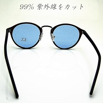 Amazon | [アイウエアー] シャープ ボストン レトロ 小顔効果 UV