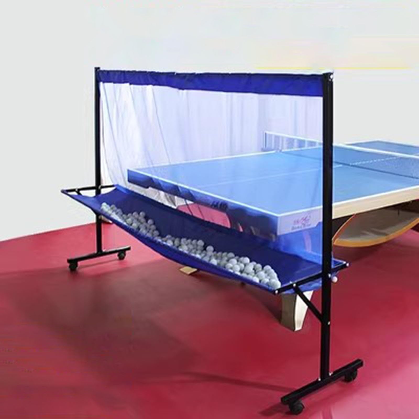 RENLXFI Movable Ping Pong Practice Net, Professional Table Tennis Ball Collector for Multi-Ball Drills or Robot Serve Launcher Practice, Easy Set Up