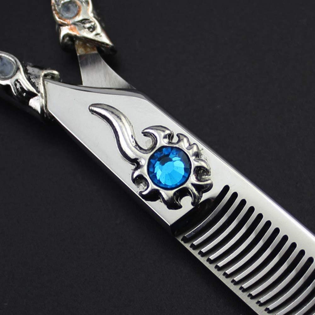 Tijeras de peluquería,Tijeras de peluquería,Peluquería Corte y Adelgazamiento Poda Peluquería y Uso Personal Acero Inoxidable,toothcut5.5inch