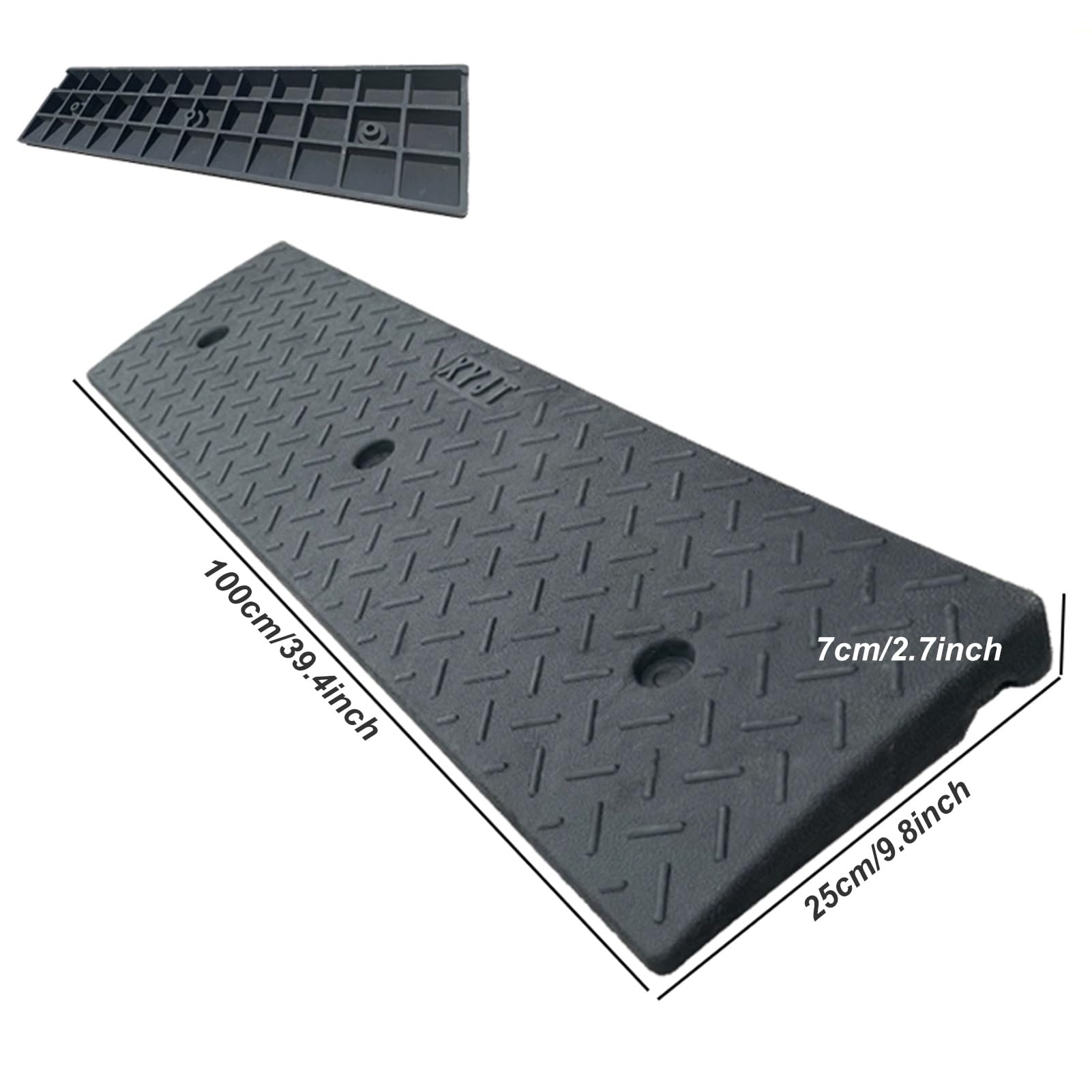 Genérico Rampa de Goma Resistente para sillas de Ruedas y Scooters de Movilidad: rampa de umbral de 7 cm/2,7 Pulgadas para un Acceso fácil y una transición Segura, Ideal para escalones y bordillos (n