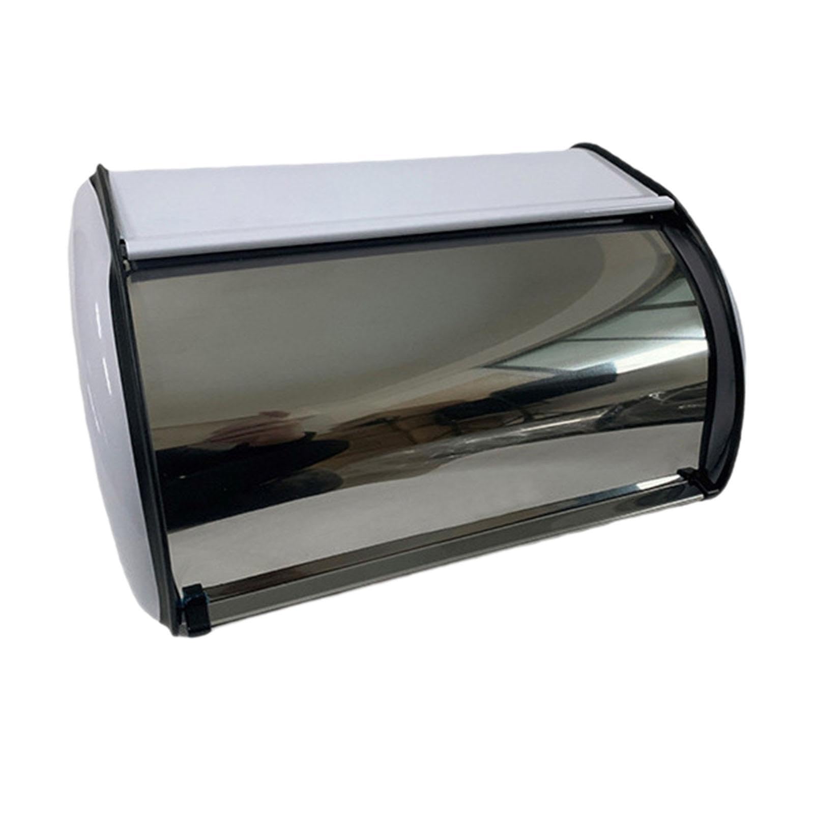 Boîte à pain métallique blanche 34.5cm pour cuisine et garde-manger