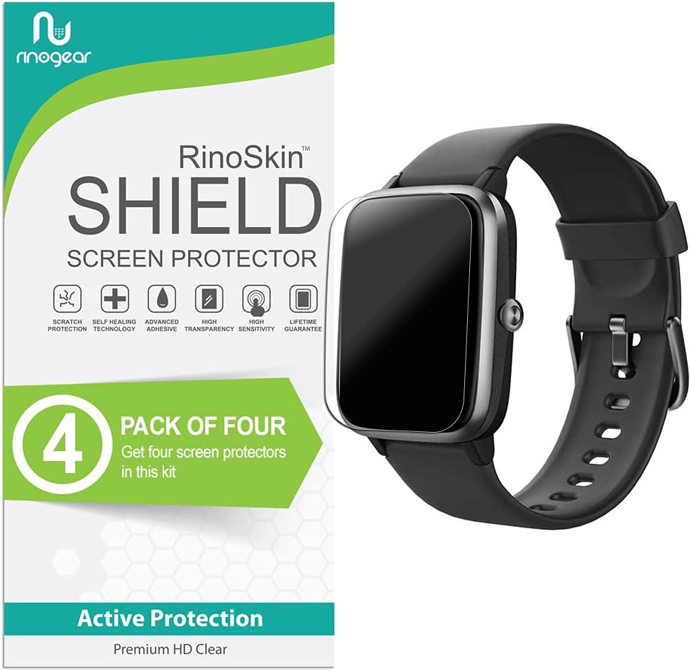 (4-Pack) Screen Protector for Willful Smartwatch Screen Protector Case Friendly Accessories Flexible Full Coverage Clear TPU Film