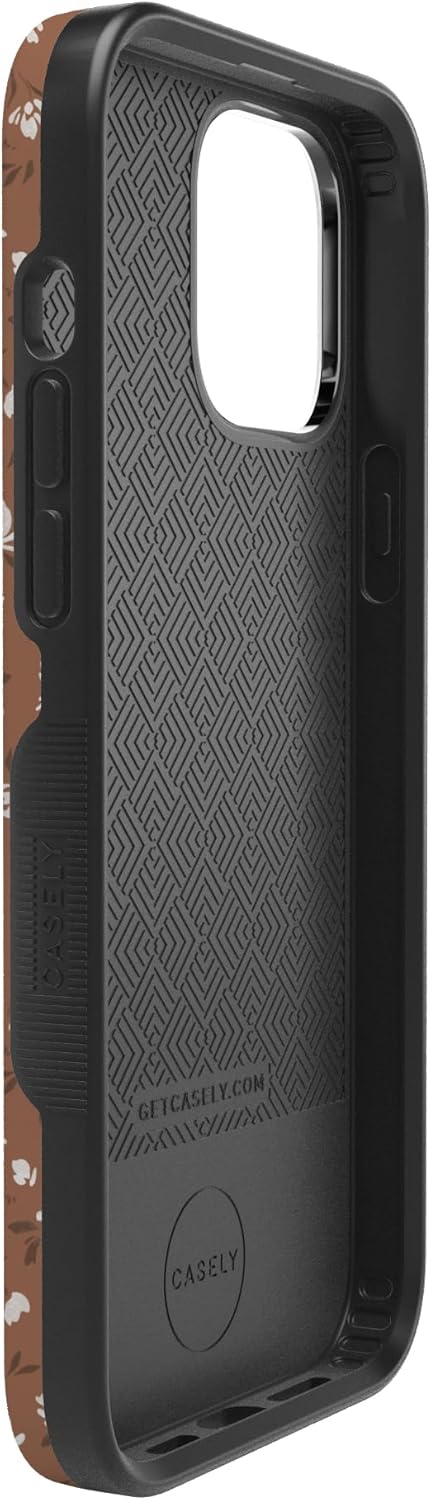 Casely iPhone 13 Pro Max Case | Mocha Meadow | Tiny Flowers | Bold Protective Design | Compatible with MagSafe