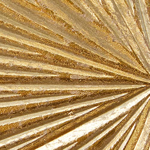 Cosmoliving By Cosmopolitan Wood Plate Carved Radial Wall Decor, Set Of 3 24", 20", 16"H, Gold #TOP6
