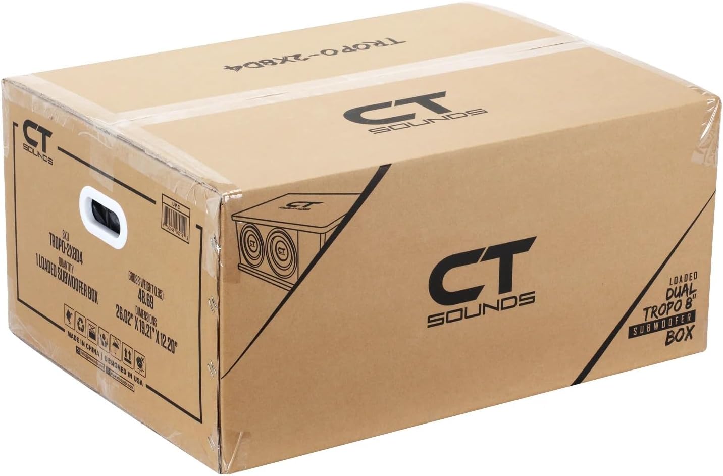 CT Sounds Dual 8” 1600W Loaded Tropo Series Ported Car Subwoofer Box - TROPO-2X8D4