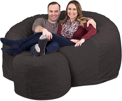 Miniatura 57 de ULTIMATE SACK 3000 Silla Puf de 3 Pies, Funda de Gamuza Negra – Tumbona de Espuma de Gran Tamaño, Asiento de Suelo, Sofá Pequeño o Sofá Cama para