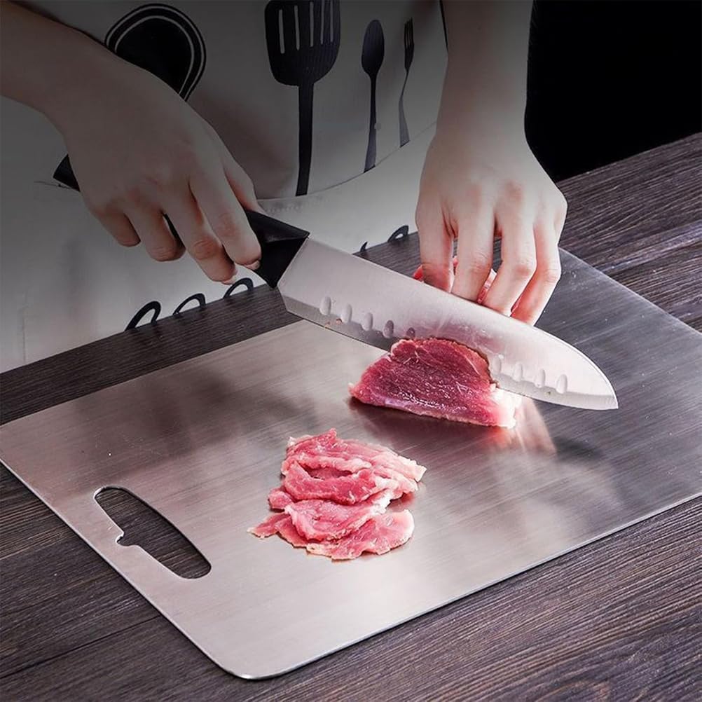 Tabla de cortar de bambú 100% natural para cocina, higiénica e ideal para carne, frutas y verduras, 34 x 23 cm