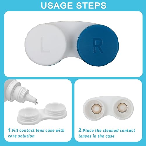 Miniatura 3 de Paquete de 14 cajas para lentes de contacto con 2 piezas portátiles para lentes de contacto, mini estuche para lentes de contacto, contenedor