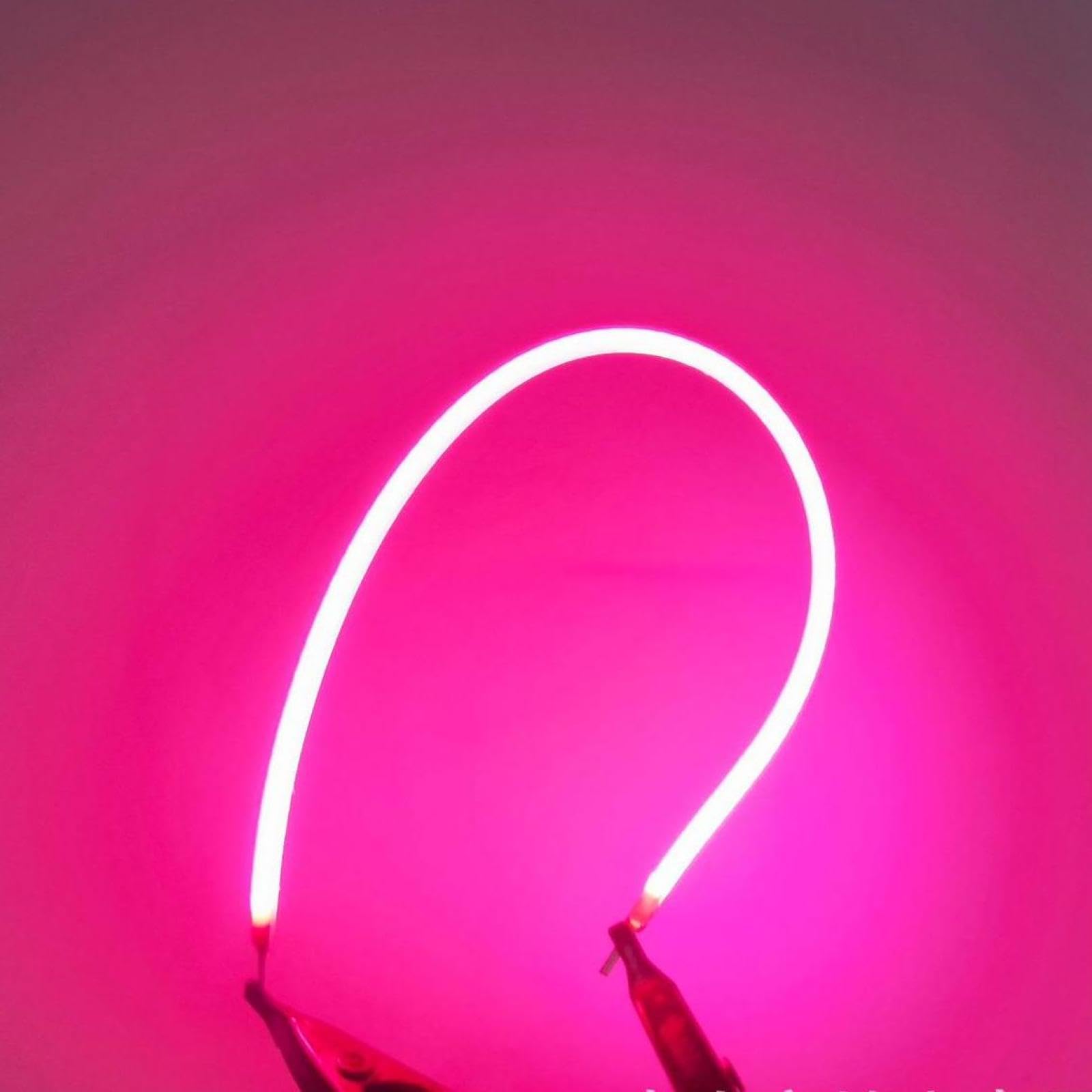 OakGlow 10-Pack 3V Flexible LED Filament 60-300mm - 2200K-6500K + RGB Colors, CRI>80 for Edison Bulbs & DIY Lighting 80mm Pink