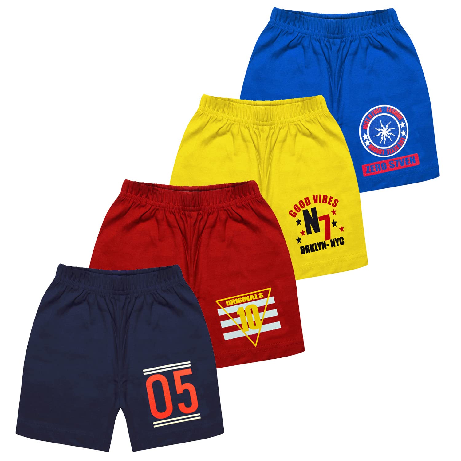 mist n fogg Boy's and Girl's Regular Fit Cotton Shorts(Pack of 4)-picture-21