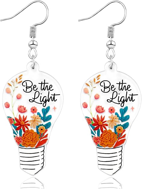 Nanafast Teacher Earrings for Women Apple Pencil Book Coffee Art Drop Dangle Earrings Acrylic Earrings for Teachers First Day of Study Appreciation Jewelry Back to Study Teacher Gifts