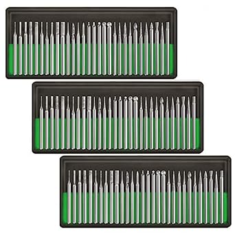 Ryoma Diamond Burr Bits, Carving Burr Bits Drill Kit for Rotary Tool Metal Woodworking Router Grinding Engraving Carving- 3/32"2.35mm Shank Pack of 90Pcs/ 3 Sets