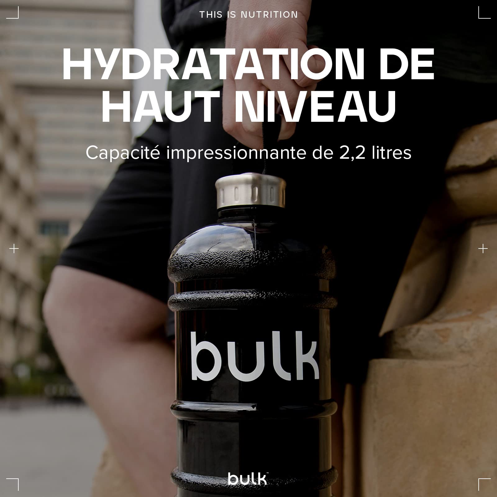 SHBRIFA 2l Gourde Sport avec Paille et Motivation Heure 2 litres Grosse