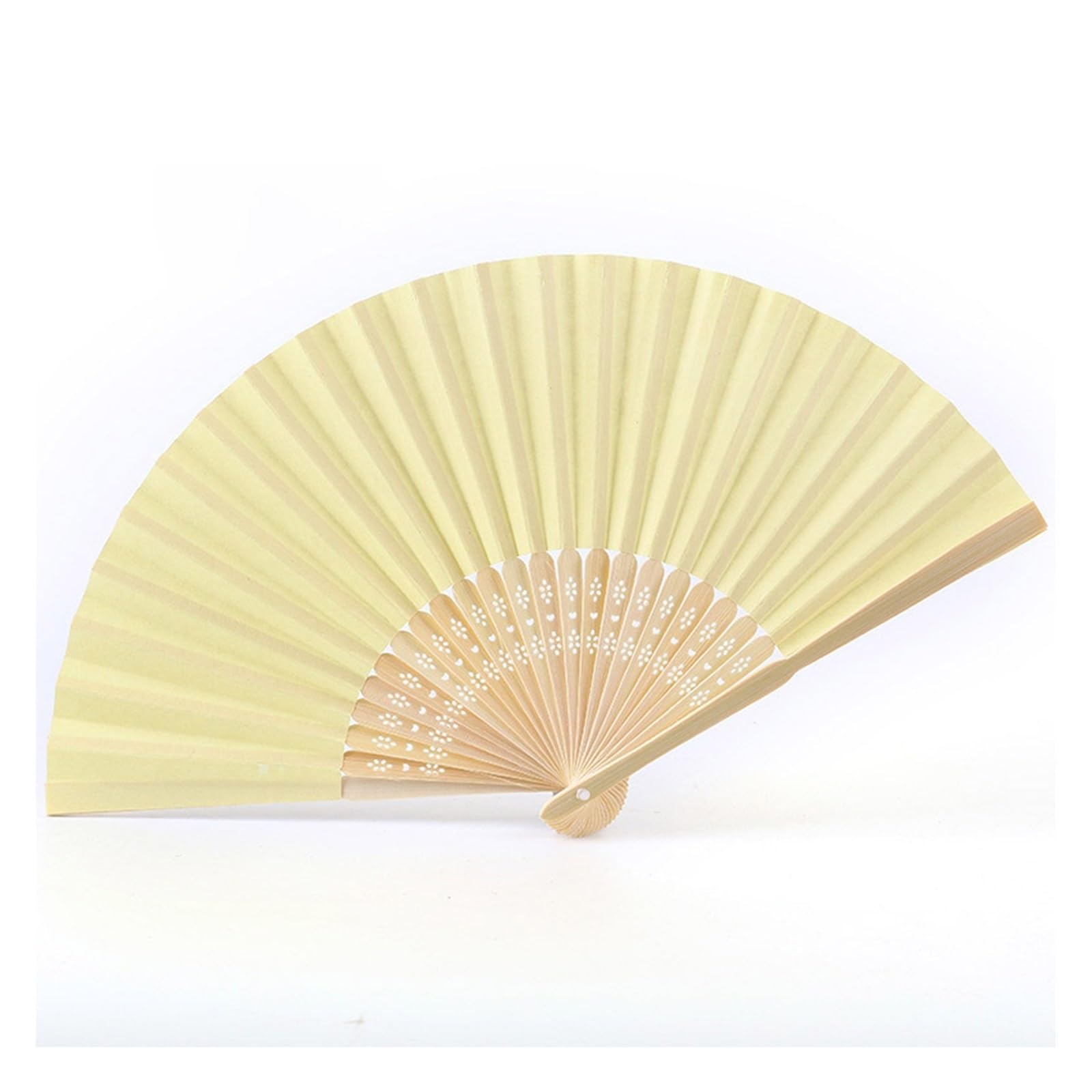 Yeobezn Spanish Style Hand Fans 12Pcs Foldable Paper Fan Portable Chinese Bamboo Wedding Gifts For Guest Birthday Party Decoration Kids Painting(YELLOW)