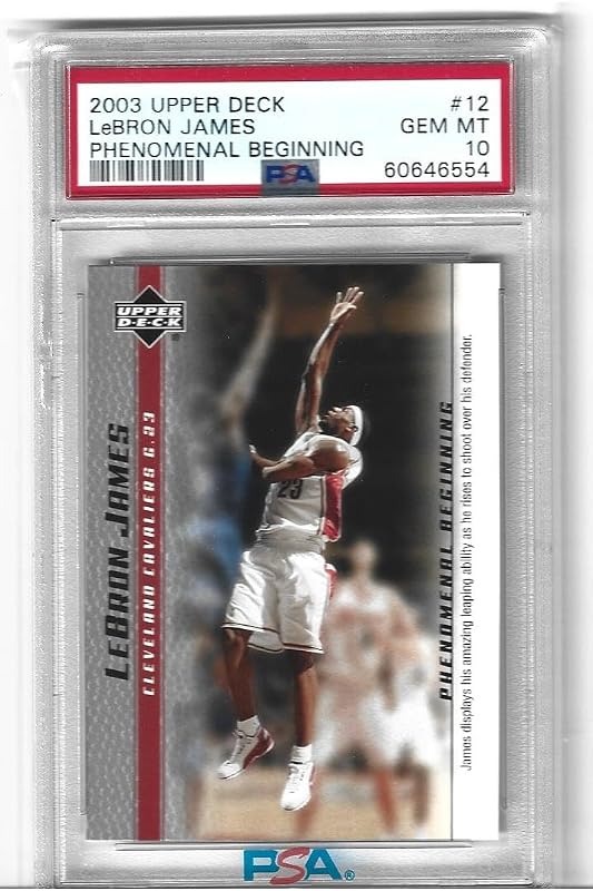 2003 LeBron James Basketball Rookie Card #12, PSA 10 Graded