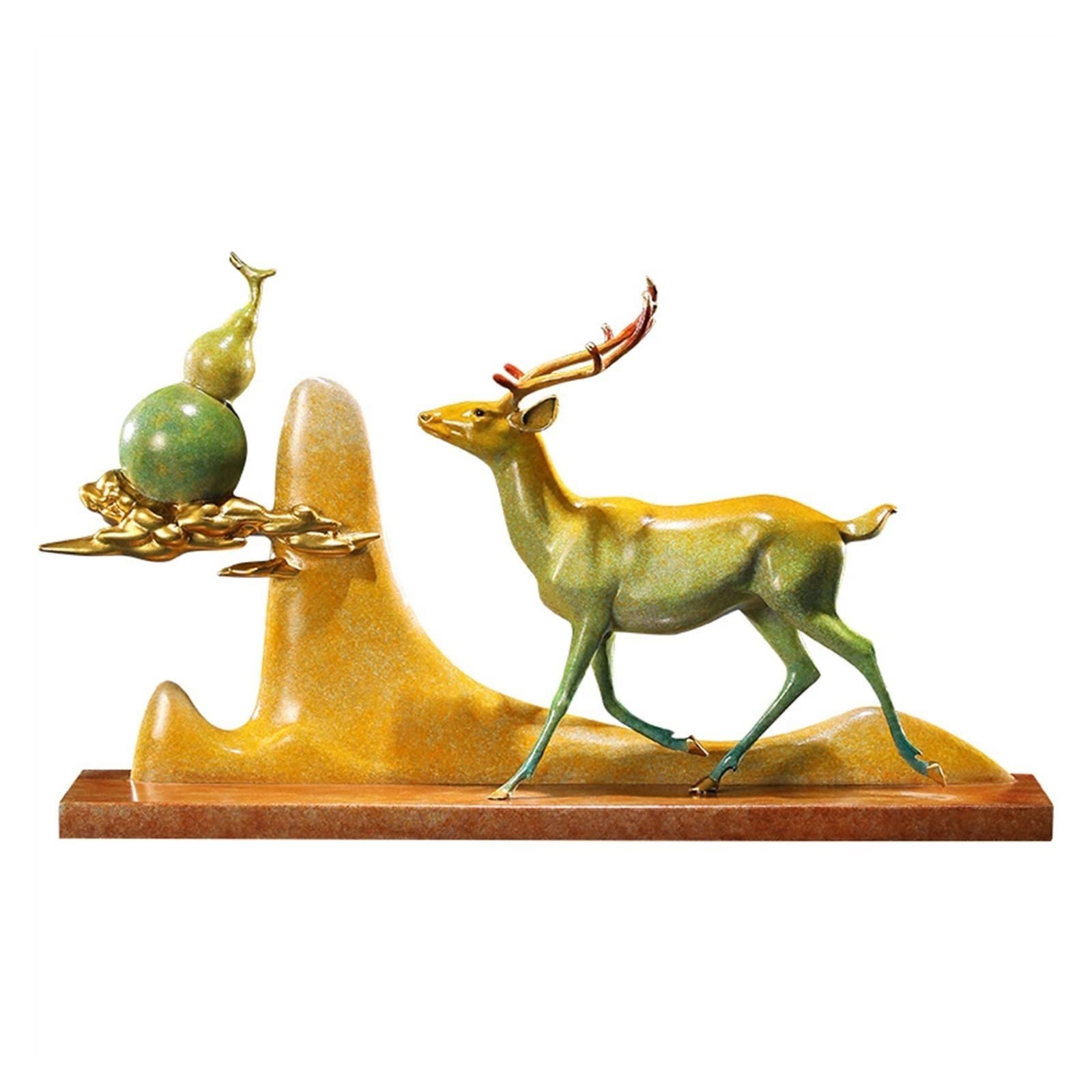 ZZlei2yu-12 Home Decor Ornament Full Copper Fu Lu Double to Ornaments Living Room Entrance Gourd Decorations Fu Lu Craftsv Colorful Ornament