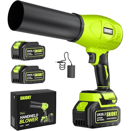 Leaf Blower Cordless with Battery and Charger, 980,000 RPM, Extended Nozzle, Lightweight Handheld Design,Blower for Lawn Care,Birthday Gifts for Men Dad Husband(Moss Green)