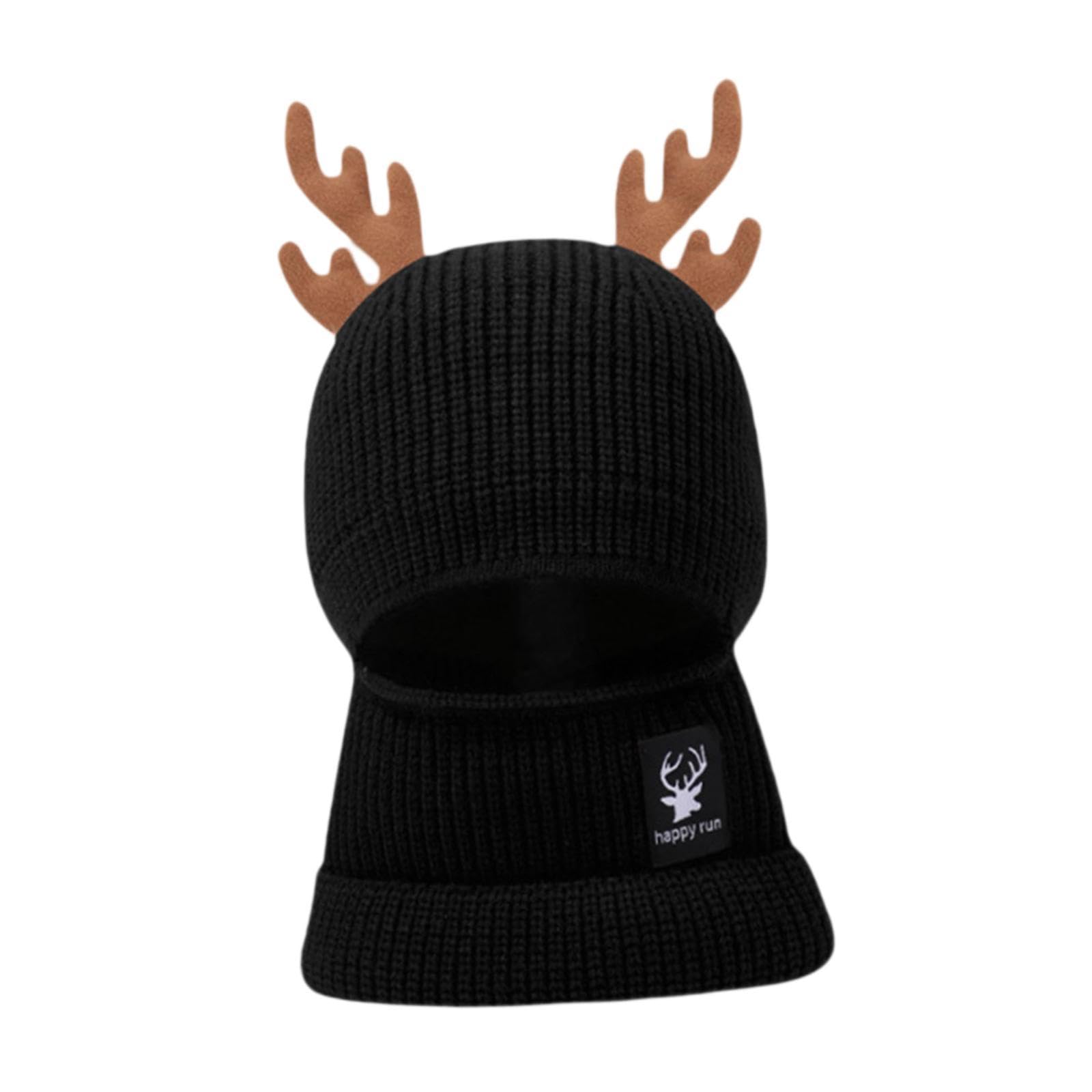 Winter Hat Headwear Neck Scarf Funny Knitted Hat for Women Men Birthday Gift Black-image-34
