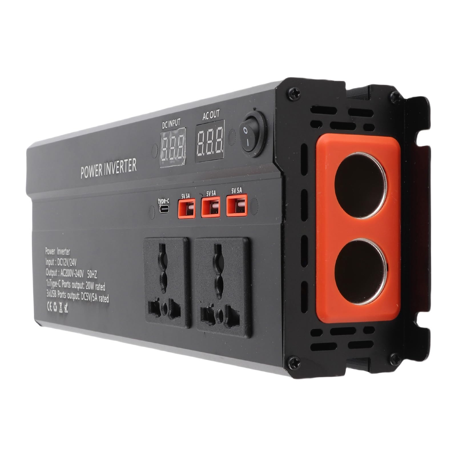 Inversor de Corriente para Coche de 5000W, 12V a 220V con