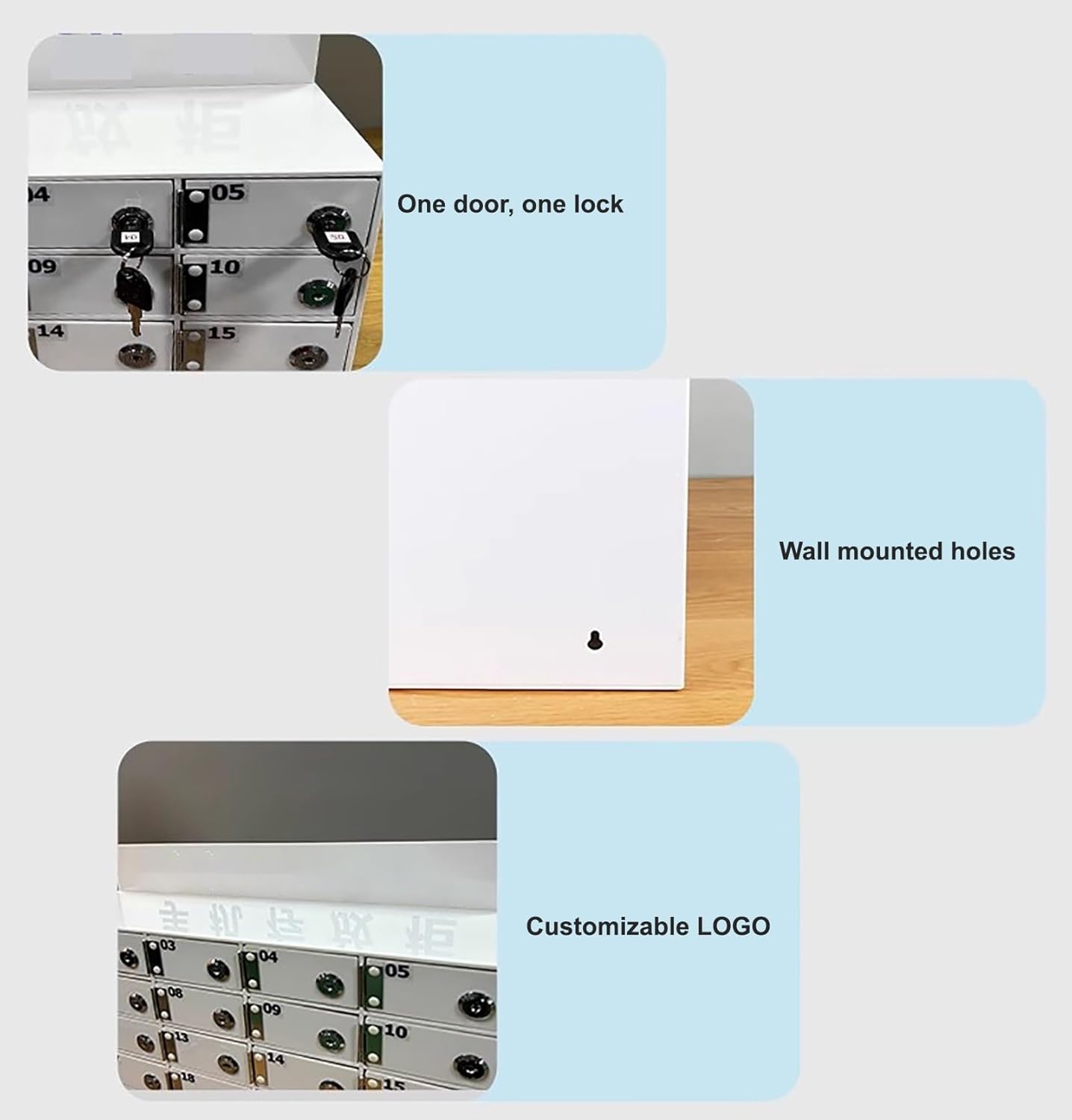 Mobile Phone Locker Cabinet, 12-Slot Cell Phone Storage Organizer with Lock & Key, Secure Cell Phone Lock Box for Offices, Schools, and Events