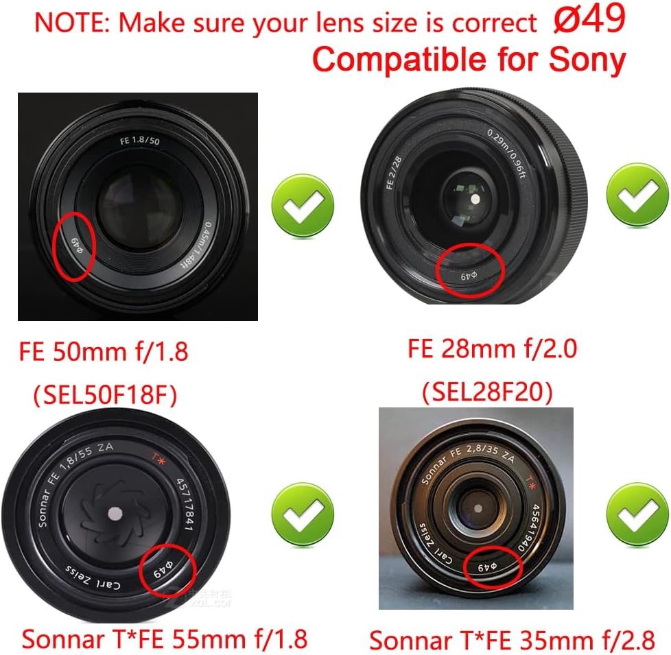 49mm-52mm Step Up Ring 49mm Lens to 52mm Filter (2 Pack), WH1916 Camera Lens Filter Adapter Ring Lens Converter Accessories