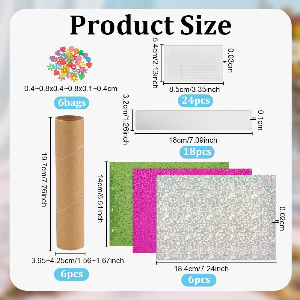 OLYCRAFT 6 Set kaléidoscope Making Kit DIY kaléidoscope Making Craft Kit Science Craft Party favorise kaléidoscopes Blancs avec Papier Paillettes pour Fournitures d’Anniversaire d’Artisanat Groupe