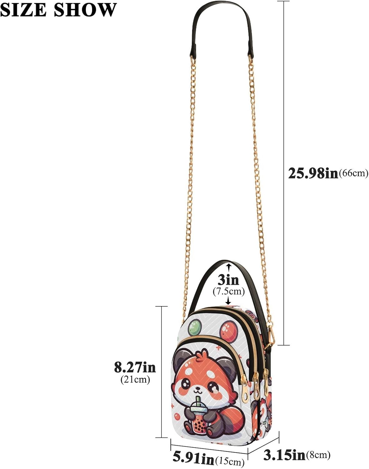 SUABO Crossbody Bag for Women, Cute Phone Purse Detachable Chain Bag Shoulder Handbag Wallet