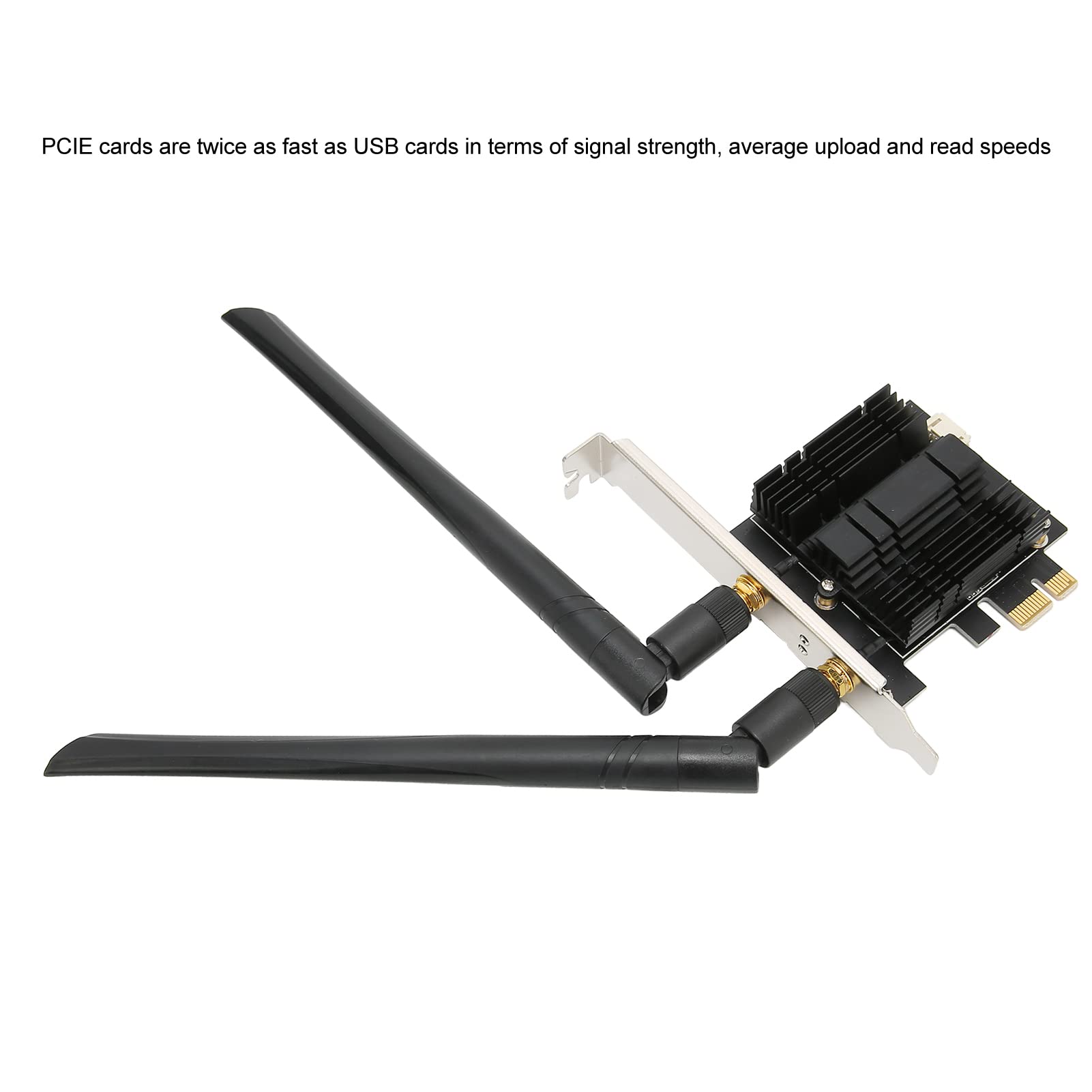 Yctze Adattatore WiFi PCIE AC1300Mbps con connettività Ad Alta velocità 4.2 Dual Band 2.4GHz 5.8GHz per PC Desktop