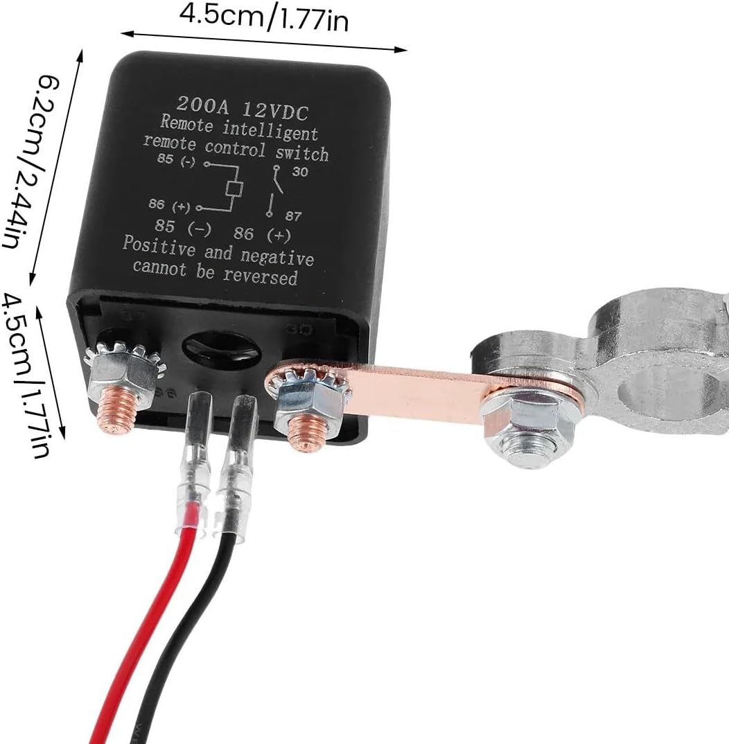 Car Switch 12V Battery Relay Switch, Dual Remote Car Battery, Disconnect Relay, Anti-Theft Battery, Turn Off Switch, Compact Battery Isolator Car Replacement